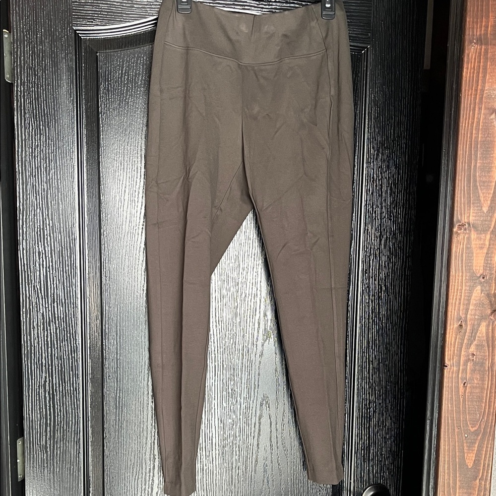 J Jill Ponte Dark Olive Green High-Waisted Leggings